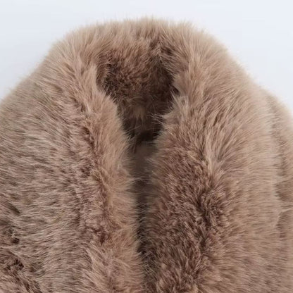 zellvo|Chic women's fur collar outerwear coat for autumn and winter