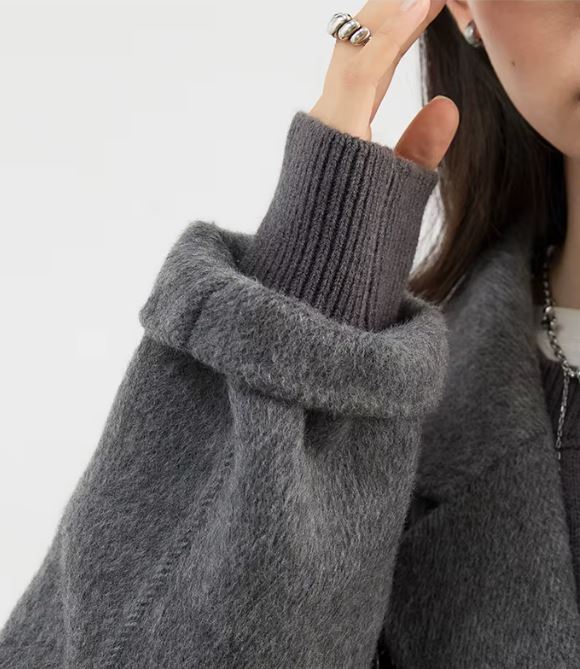 zellvo|Chic women's long wool blend outerwear coat for cold seasons