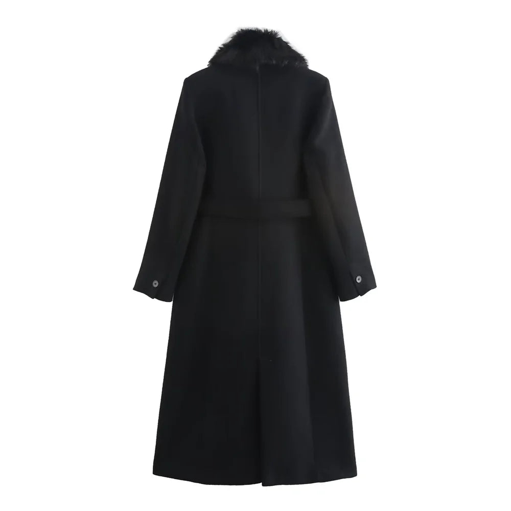 zellvo|Stylish women's belted winter coat for elegant cold weather outfits