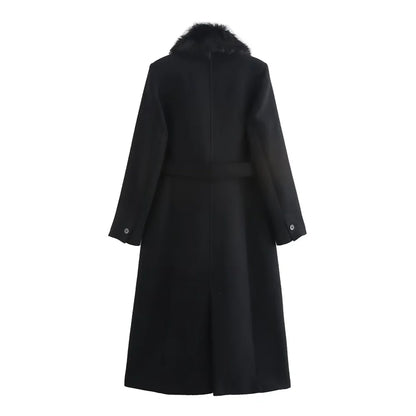 zellvo|Stylish women's belted winter coat for elegant cold weather outfits