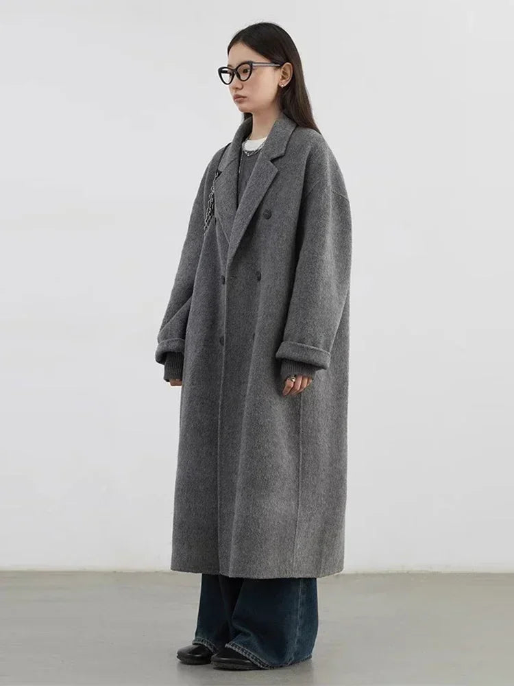 zellvo|Stylish women's wool blend overcoat with a sophisticated design
