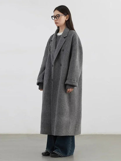 zellvo|Stylish women's wool blend overcoat with a sophisticated design