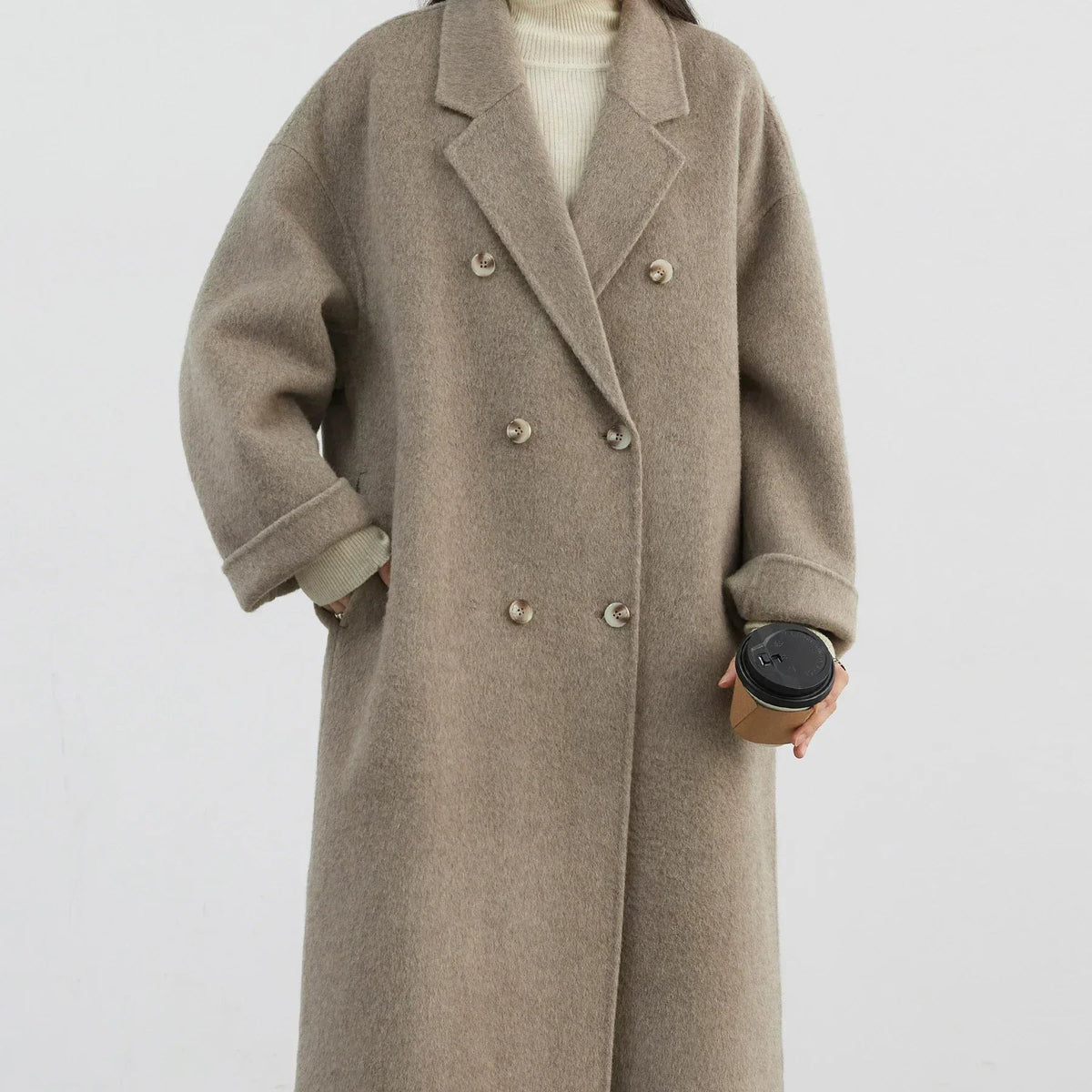 zellvo|Women's long wool blend coat for stylish autumn and winter outfits
